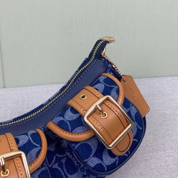 NEW Coach Ashton Baguette Bag In Signature Denim CY700 Limited - Picture 6 of 8